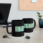 The Stoners "Stoned." - 11oz - Glossy Black Mug