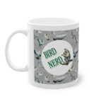 "Bird Nerd" - With Busy Flocking Bird Background - Ceramic Mug - 11oz