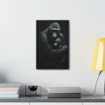 Paternal Love In The Public Eye - A Black and Grey Gorilla Canvas Print